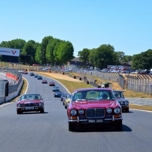 Leading the XJ50 celebrations at Brands Hatch (2018).