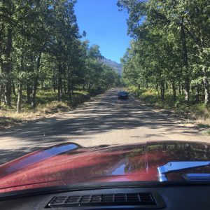 Beginning a dusty hillclimb up the Peña de Francia, south of Salamanca.