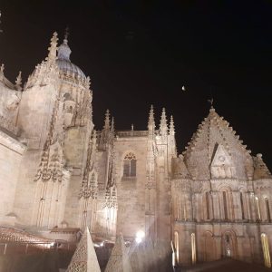 Salamanca's cathedral (its twin domes are in the background of some of the 1968 footage).