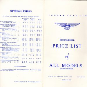 New model list prices, February 1970.