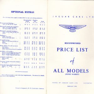 New model list prices, February 1970.